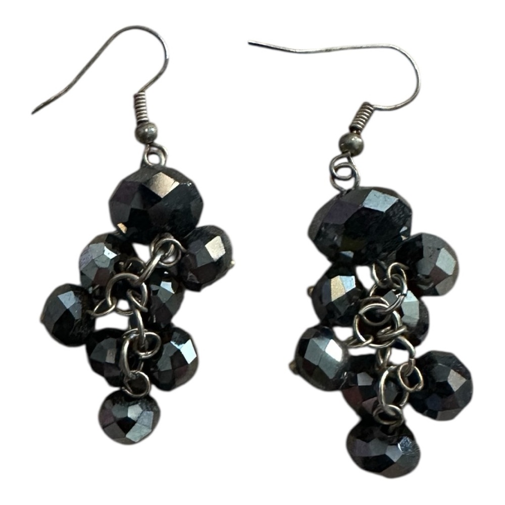 Elegant Black Beaded Earrings